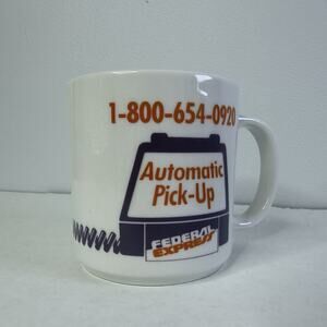 Vintage 90’s FedEx Federal Express 10 Oz Collectible Coffee Mug Cup RARE